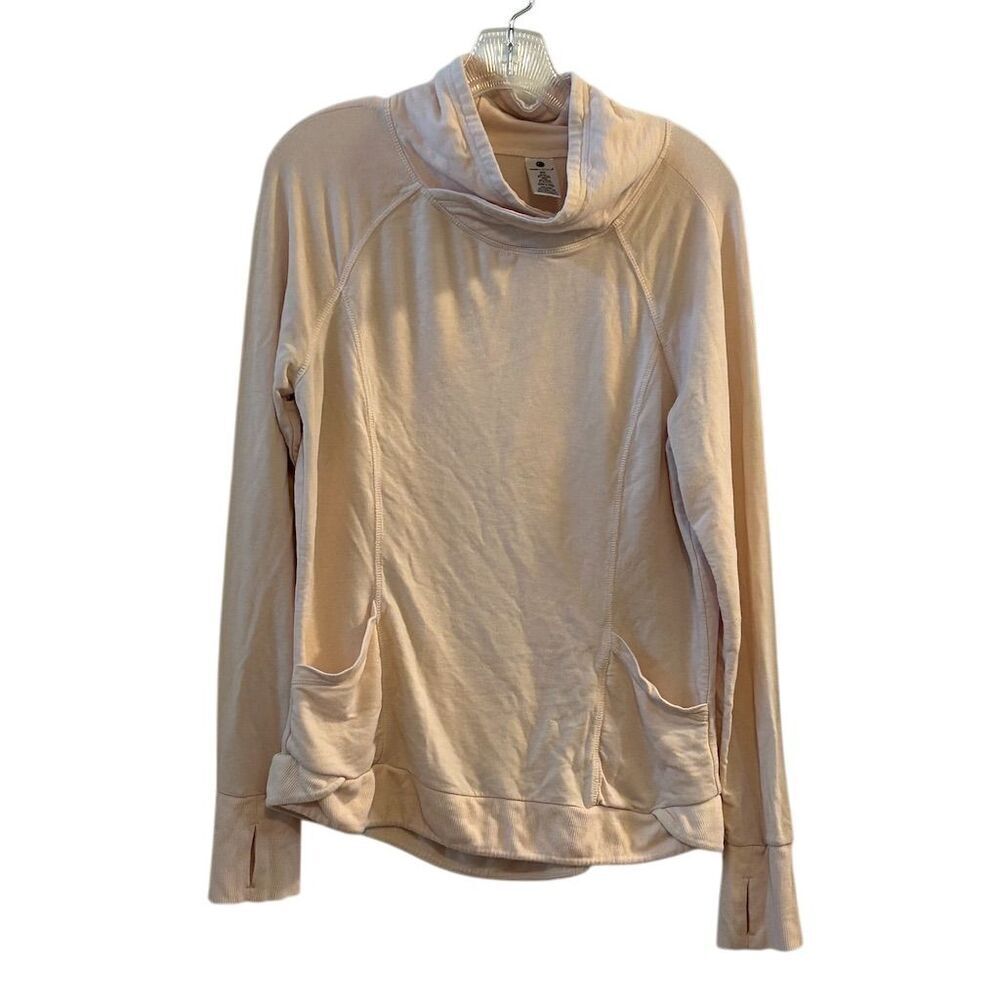 Yogalicious Women's Pink Cowl Neck Sweatshirt Size M Long Sleeve Casual